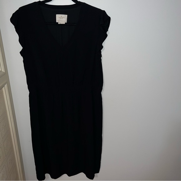 kate spade New York V-Neck Dress with Elastic Waist Black Size 12 - Picture 2 of 6